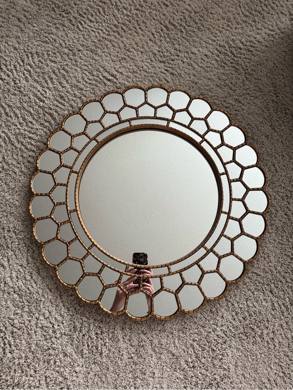 Pottery Barn Kids Gold Round Mosaic Petal Wall Mirror